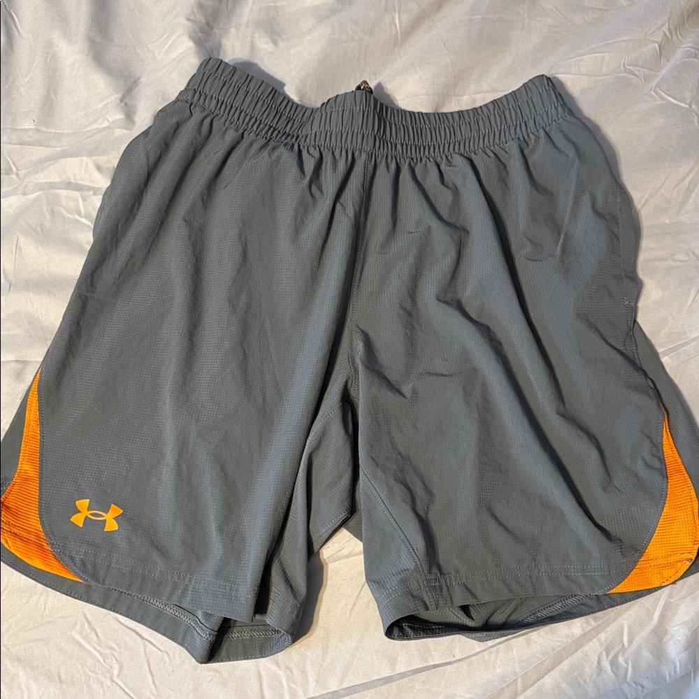 Under Armour Men's Athletic Shorts in Gray and Orange